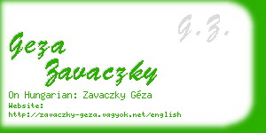 geza zavaczky business card
